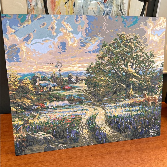 Thomas Kinkade "Country Living" paint-by-number completed painting gorgeous - Picture 5 of 9